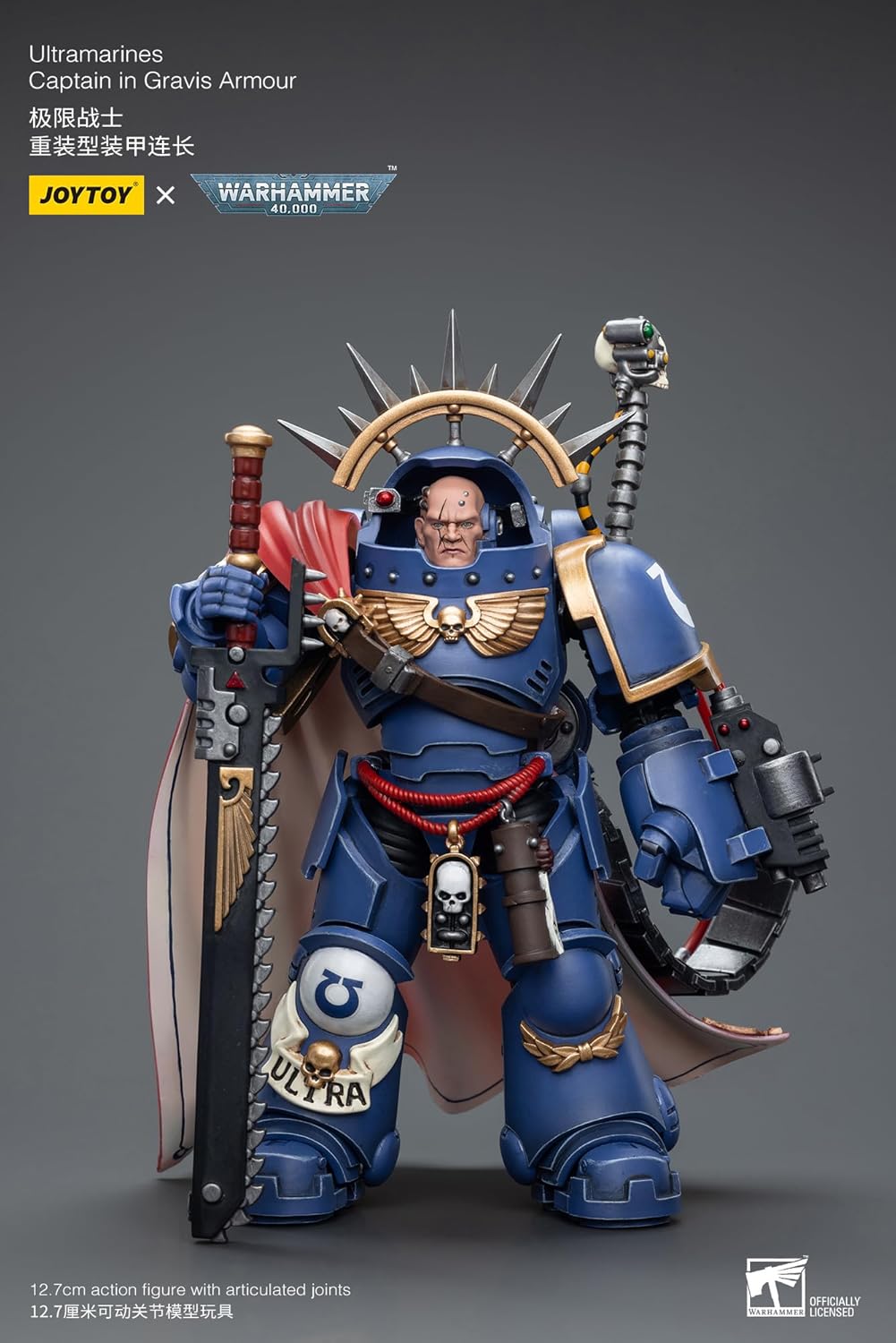 Warhammer 40K: Ultramarines Captain in Gravis Armour 1:18 Scale Action Figure