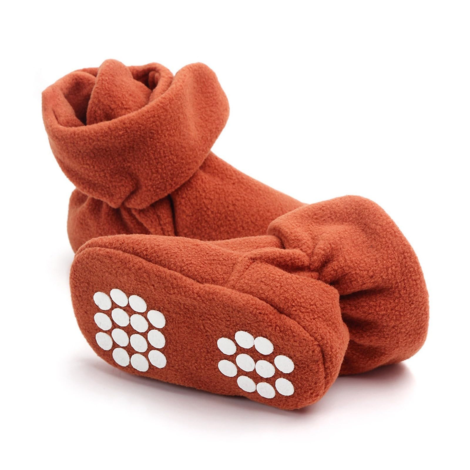 Toddler Baby Shoes Socks Solid Color Patchwork Knitted Plush Baby Socks Shoes for 0 to 12Months Size 2 (Orange, 11)