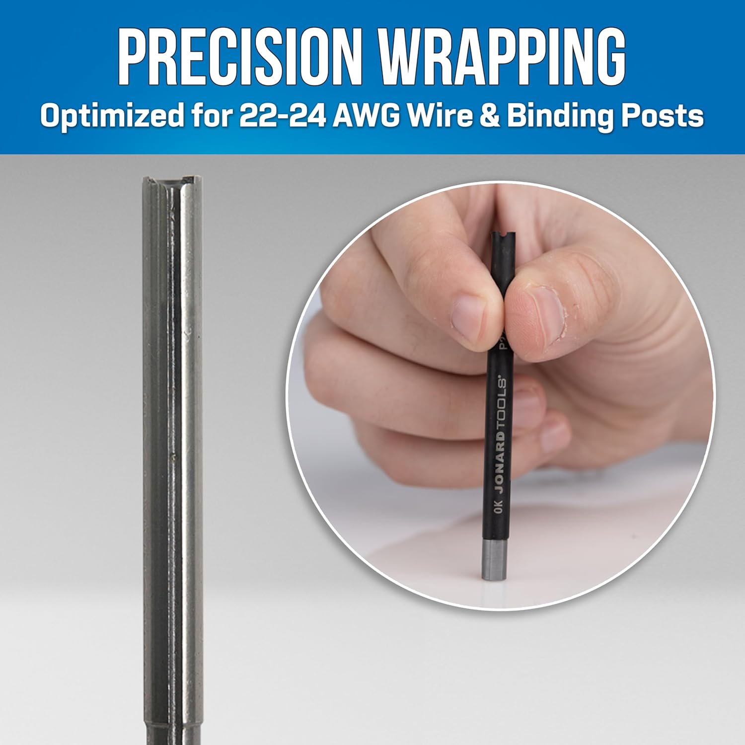 Jonard KB224 Regular Wire Wrapping Bit, 22-24 AWG, 3" Length, 0.807" Hole Depth, 0.111" Radius