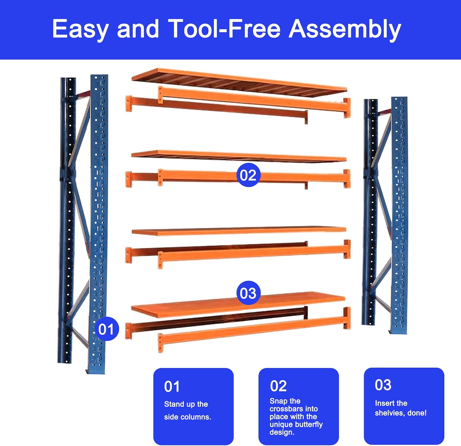 Heavy-Duty Steel Garage Shelving Units – Adjustable Industrial Storage Shelves for Workshop, Warehouse, and Home Organization