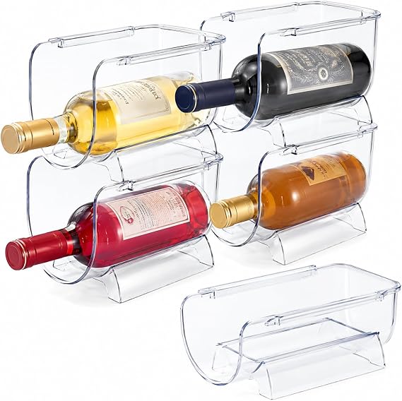Buzdolabı Şişe Rafı Düzenleyici Şeffaf 2'li Set, 11x20x10 cm