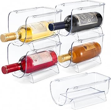 Buzdolabı Şişe Rafı Düzenleyici Şeffaf 2'li Set, 11x20x10 cm
