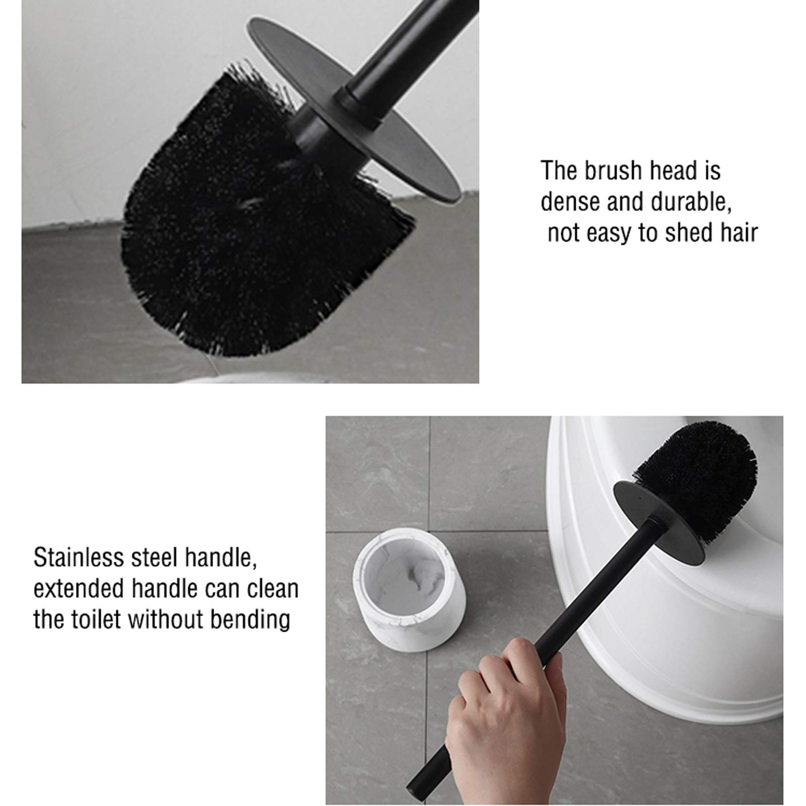 escobilla de baño El juego de cepillo de inodoro de resina con diseño compacto de base y tapa no ocupa espacio y es adecuado for el cepillo de inodoro en cualquier estilo de habitación Cepillo de baño