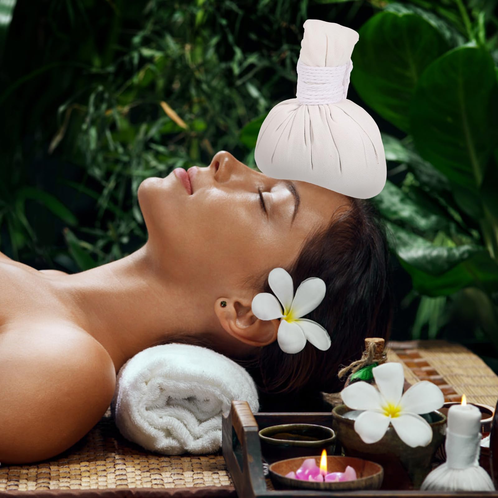 SEWACC Lot de 2 balles de massage thaïlandaises à base de plantes, Spa Thaïlandais Massage Aux Compresse Boule Sacs Chauffants et aromatique pour spa et détente à domicile