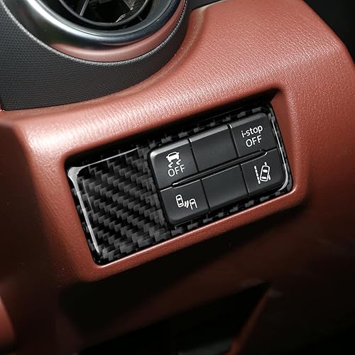 Miniatura 6 de Cubierta de botón de arranque de coche, calcomanía de fibra de carbono, decoración para Mazda MX5, Miata, MX5, ND, 2016, 2017, 2018, 2019, 2020,