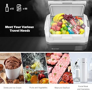 COSTWAY 48-Quart Portable Car Refrigerator,14.8F to 50F for Outdoor Use