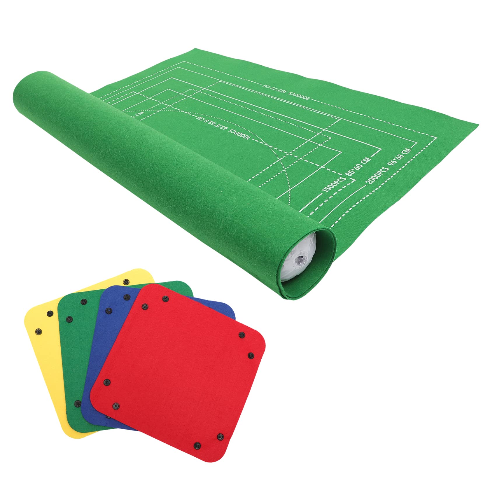 Tappetino per Puzzle in Feltro, Tubo Gonfiabile e 3 Fasce di Fissaggio, Facile da Arrotolare, per Giochi Puzzle Fino a 2000 Pezzi Colore Casuale