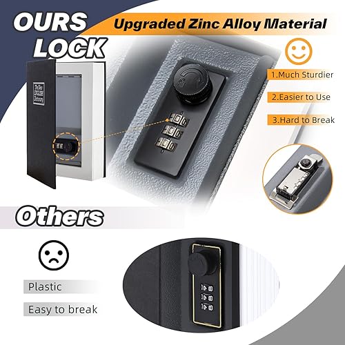 Miniatura 3 de Ohuhu Caja fuerte de transferencia de papel real, caja con cerradura de libro combinada para dinero en efectivo, almacenamiento oculto secreto, caja