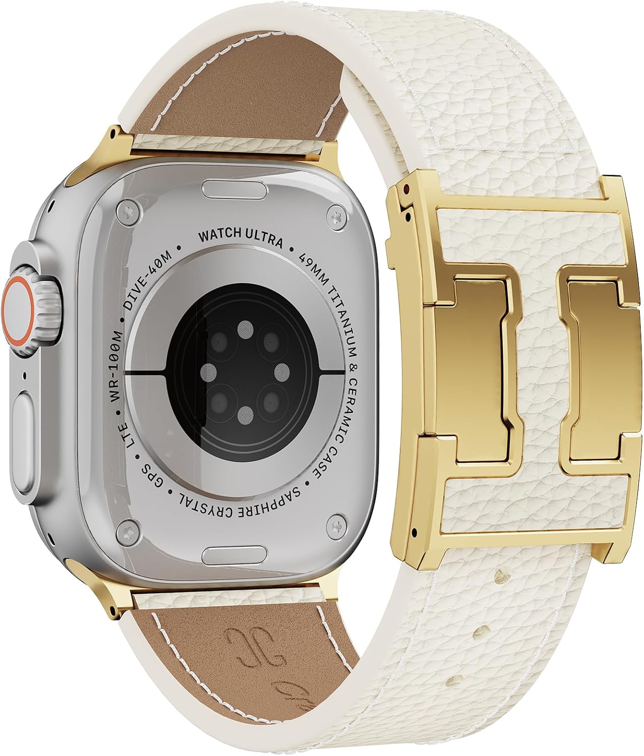 Genuine Leather Band Compatible with Apple Watch 49mm 46mm 45mm 44mm 42mm for Men,Leather Replacement Strap with Magnetic Buckle for iWatch Ultra 3 2 1 Series11 10 9 8 7 6 5 4 SE 3 2 1