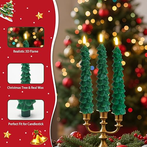 Miniatura 6 de Fo32won Velas LED sin llama que funcionan con pilas con temporizador remoto, juego de 6 velas parpadeantes de cera real de corteza de abedul con