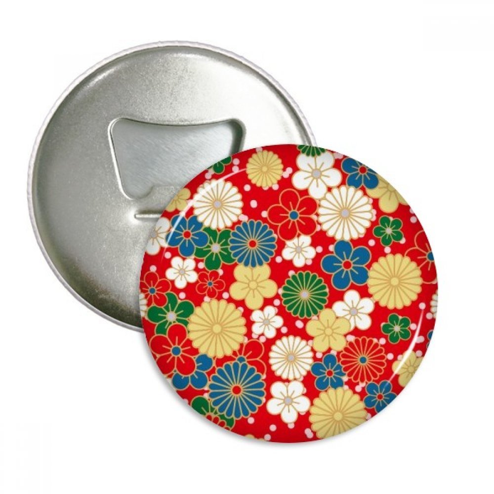 Cadeaux japon sakura lot de 3 décapsuleurs aimants et boutons badges ronds argentés