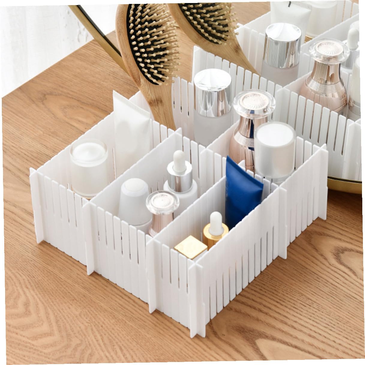 Divisori per Cassetti in Plastica Bianco 10 Pezzi Organizer per Armadio e Biancheria, Separatore per Ordinare e Dividere Spazi in Casa e Negozio Tovaglioli