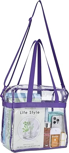 Vista 309 de Oraben Bolsa transparente transparente aprobada para estadios de 12 x 6 x 12 pulgadas, bolsa de estadio para trabajo, juegos deportivos, gimnasio