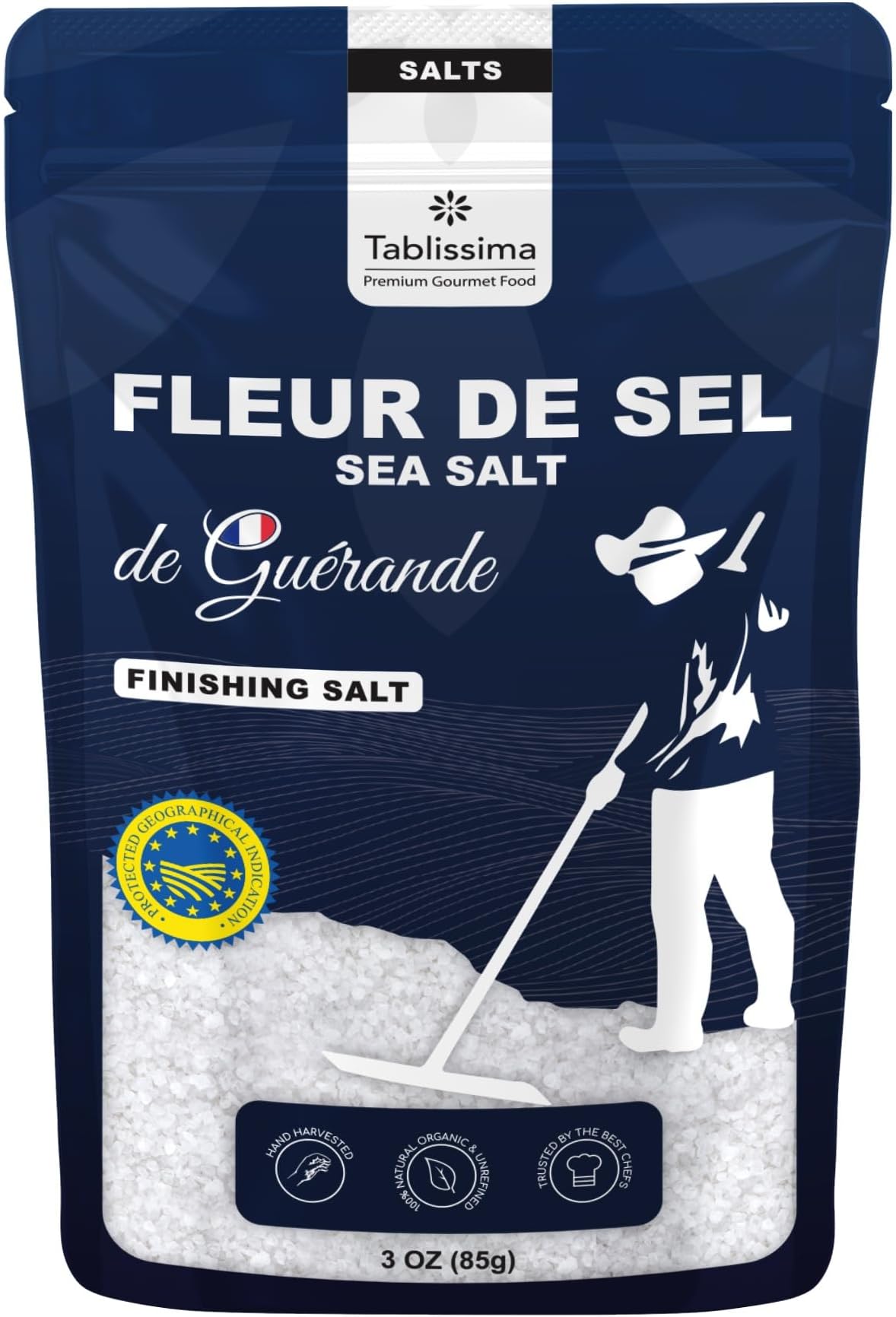Fleur de Sel from Guerande - Premium Salt from France - Hand Harvested - 100% Natural - Trusted by the best Chefs - 3 Oz. (85 Grams)…