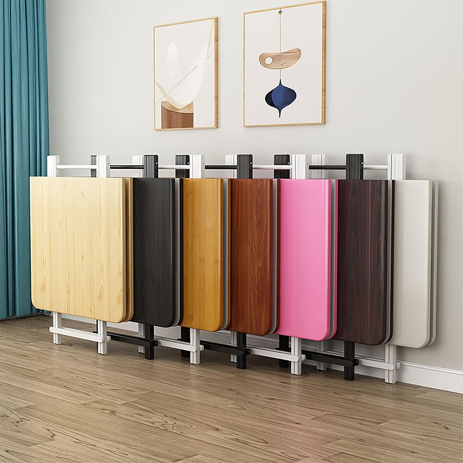 Folding Table, Home Rectangular Dining Table, Portable Outdoor Camping Table No Installation Required, 7 Colors (G) (D)