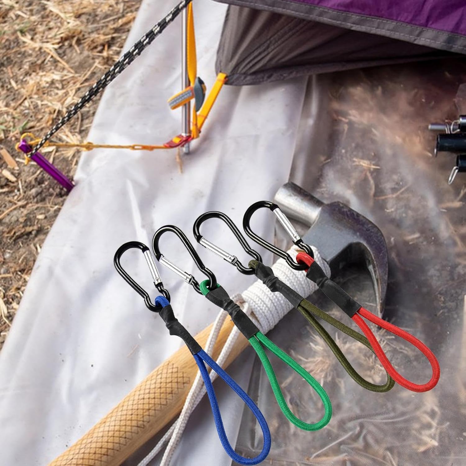 Bungee Cords for Camping and Outdoor Use, 5 Pcs