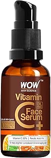 WOW Skin Science Vitamin C Serum for Face with Hyaluronic Acid - Vitamin C Face Serum Women & Men Dry Skin Brightening Serum - Vitamin C & Hyaluronic Acid Serum - Face Anti-Aging Vit C Facial Serum