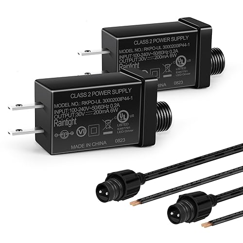 Fuente de alimentación de 30 V, 6 W, 0.2 A, clase 2, transformador de bajo voltaje de CA a CC, adaptador de corriente inflable IP44 para tiras de