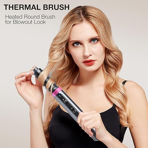 Miniatura 4 de Cepillo secador de pelo de alta velocidad, cepillo de rizado térmico iónico negativo, cepillo de aire caliente y secadora para cabello grueso,