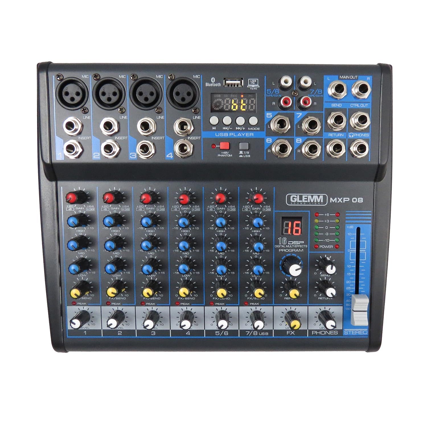 Karma MXP 08 Mixer Microfonico 8 Canali, Grigio Scuro