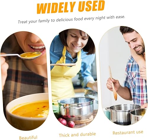 Miniatura 7 de Colador de fondo plano de acero inoxidable, cuchara de cocina de agujero grande para filtrar ollas calientes y camarones, colador de malla