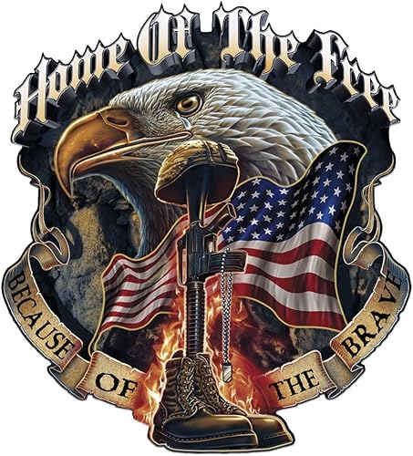 Home of The Free Because of The Brave - Calcomanía de 8 pulgadas