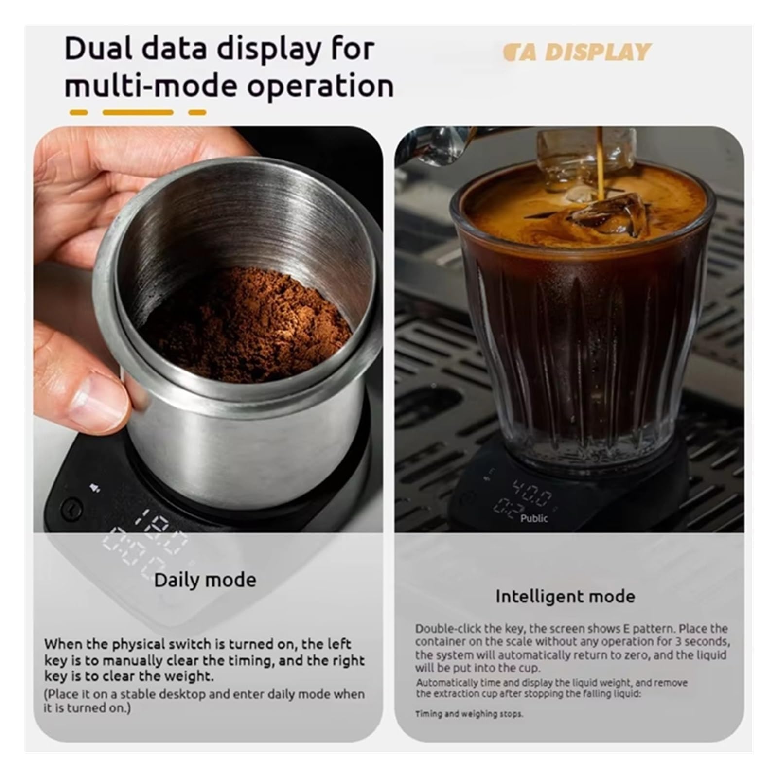 Balances numériques, Mini balance à café avec minuterie, balance à expresso étanche 0,1g