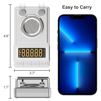 Silver Milligram Scale 100g/0.001g, Digital Mg Powder Scale for Gold | Mg Scale with 20g Calibration Weight and Accessories, Silver Powder Scale for Reloading