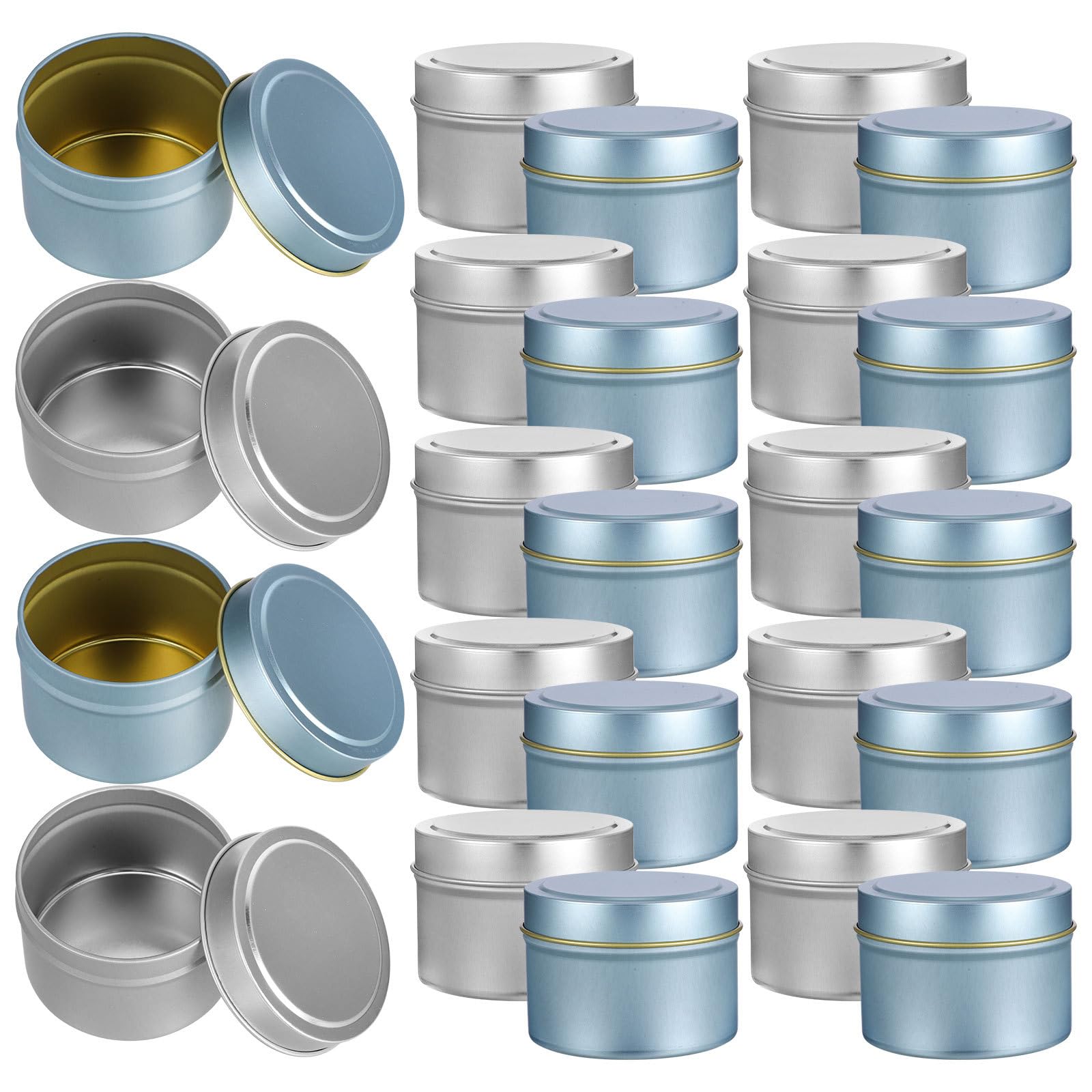 24 Stück Duftkerzendosen aus Weißblech 4 Oz mit Deckel Langlebige Selbstgemacht Kerzenbehälter für Aromatherapie Reise Kleiner Metall Kerzenhalter für Individuelle Duftkerzen