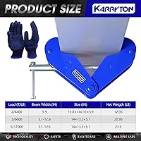 Vista 2 de Abrazadera de haz de 4400 libras/2 toneladas, para elevación y aparejo, abrazadera de elevación de haz en I de 3 a 9 pulgadas de ancho de brida en I