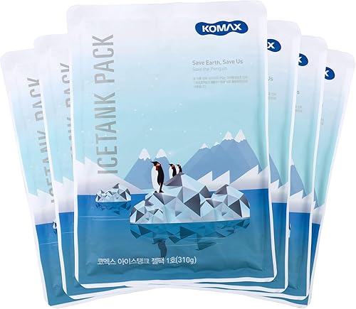 Komax Paquetes de hielo de gel reutilizables para bolsas de almuerzo, juego de 6, diseño delgado, enfriamiento de 8 horas, sin BPA, aptas para
