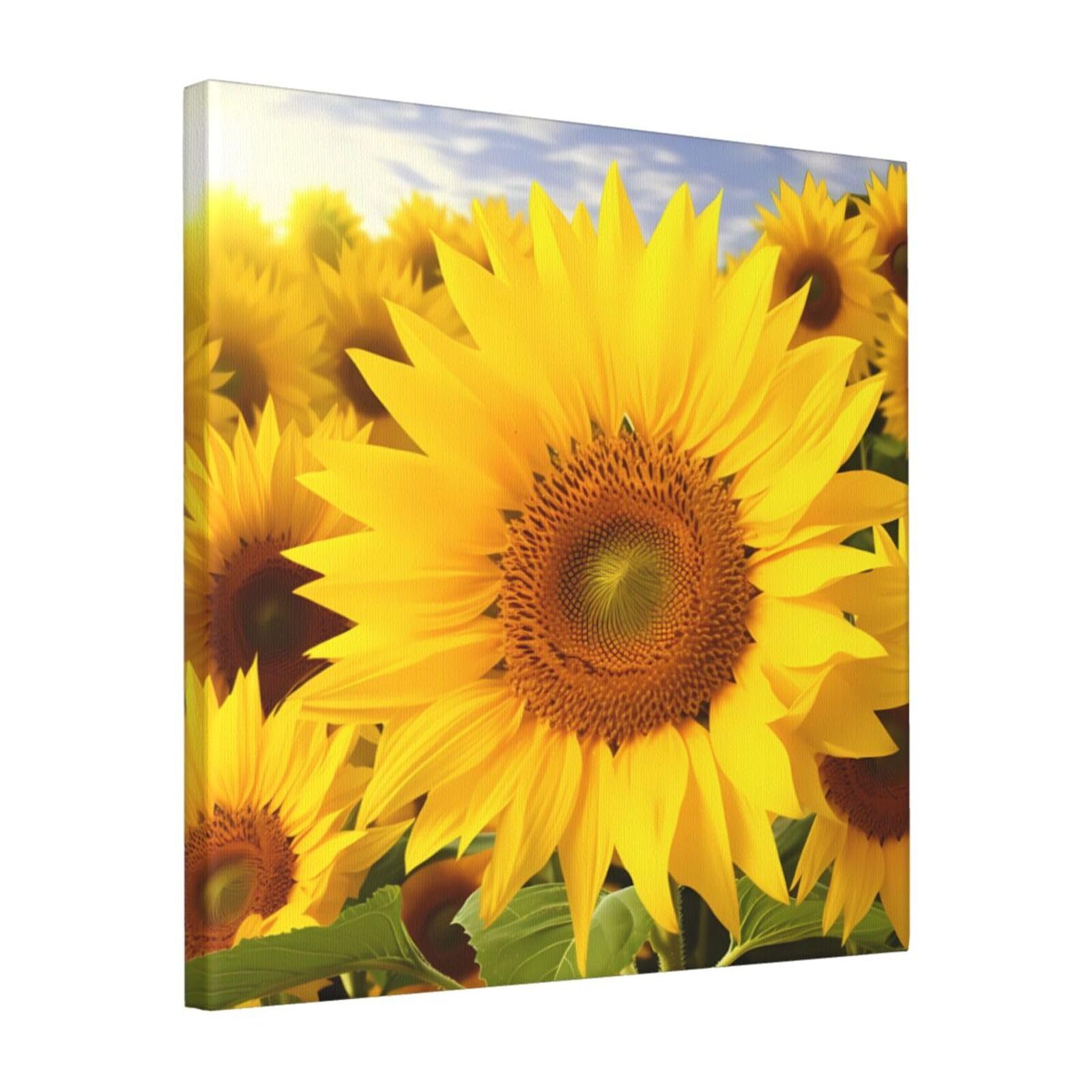 FodPand Sunflowers Canvas Wall Art for Living Room Wall Decor 16"x16" Modern Artwork Painting Pictures Hanging Canvas Prints Aesthetic Wall Art for Bedroom Bathroom Office Wallart Decor