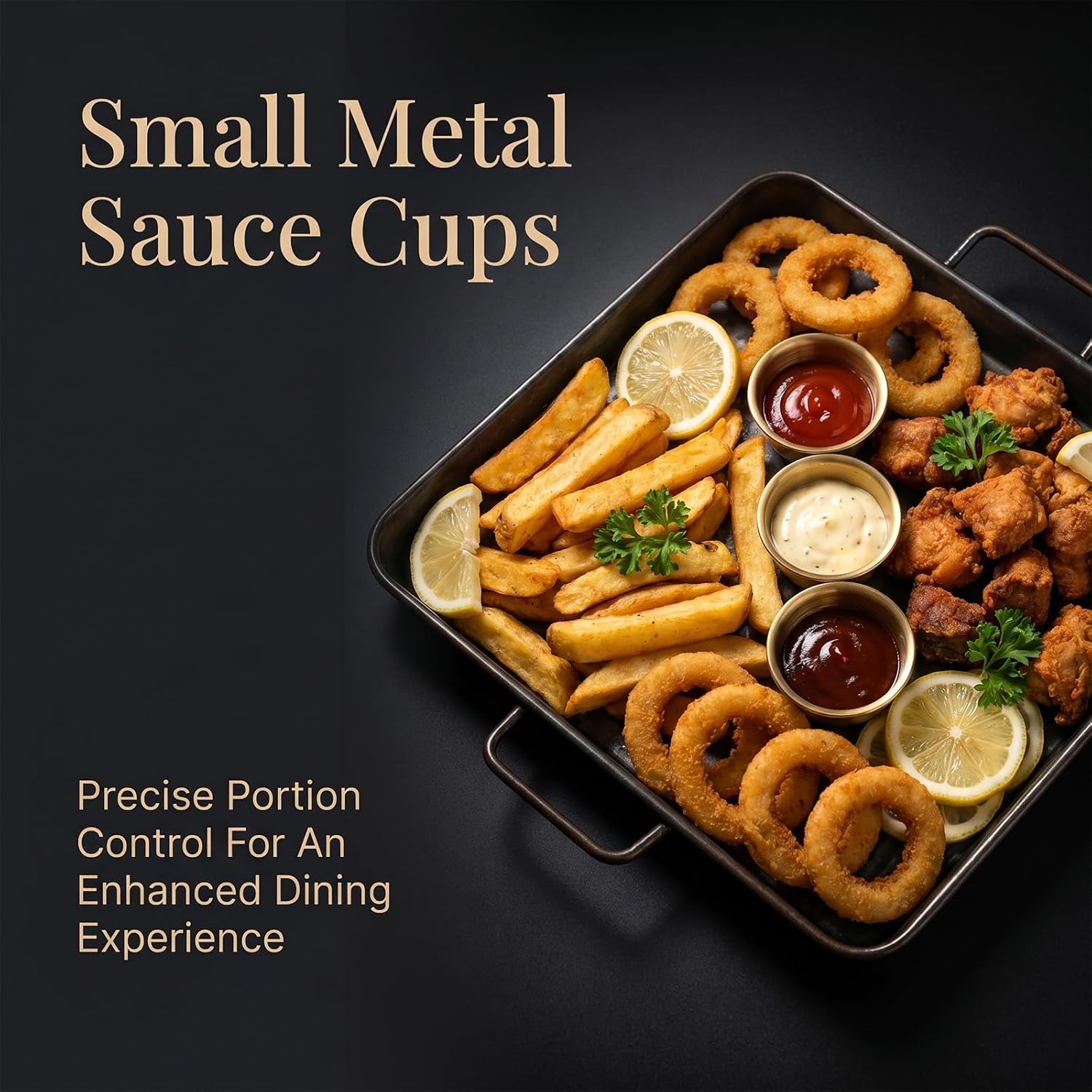24 Pcs 304 Stainless Steel Dipping Sauce Cups 2 Oz Mini Ramekins Containers Reusable Round Dipping Bowls for Ketchup Dressing Appetizer Kitchen Restaurant Home Party Dinner Gold Color