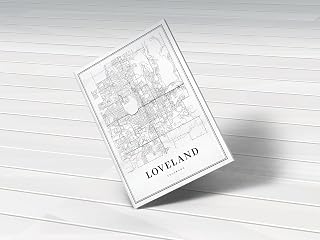 MG Global Hanging Canvas Print of Loveland Co Colorado Usa Larimer 1 | 8x12 12x18 16x24 20x30 24x36 Minimalism Hometown City Artwork | Modern Wall Art for Gift | Minimalist Home Office Decor
