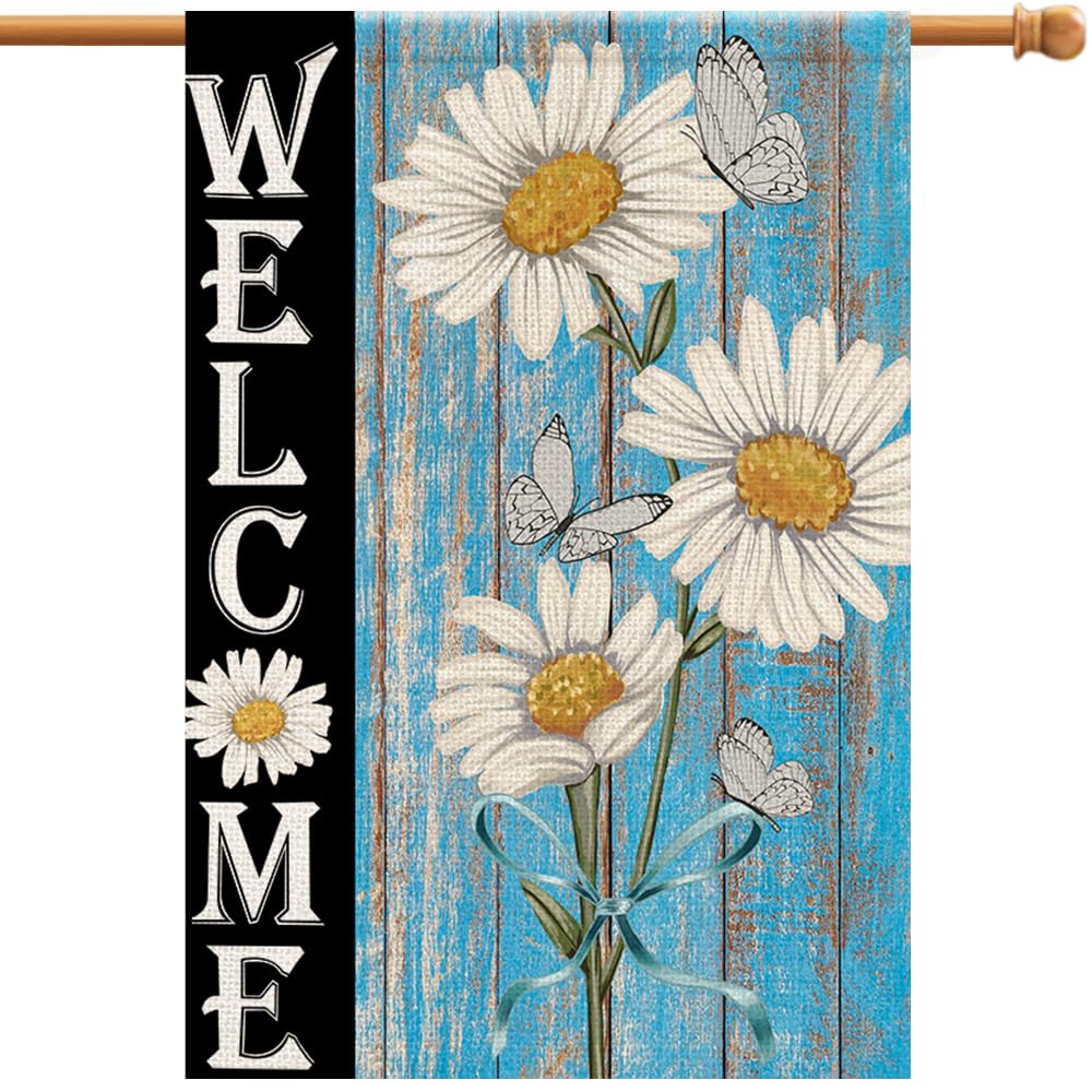 Drapeau de maison Welcome Daisy pour embellir votre jardin au printemps
