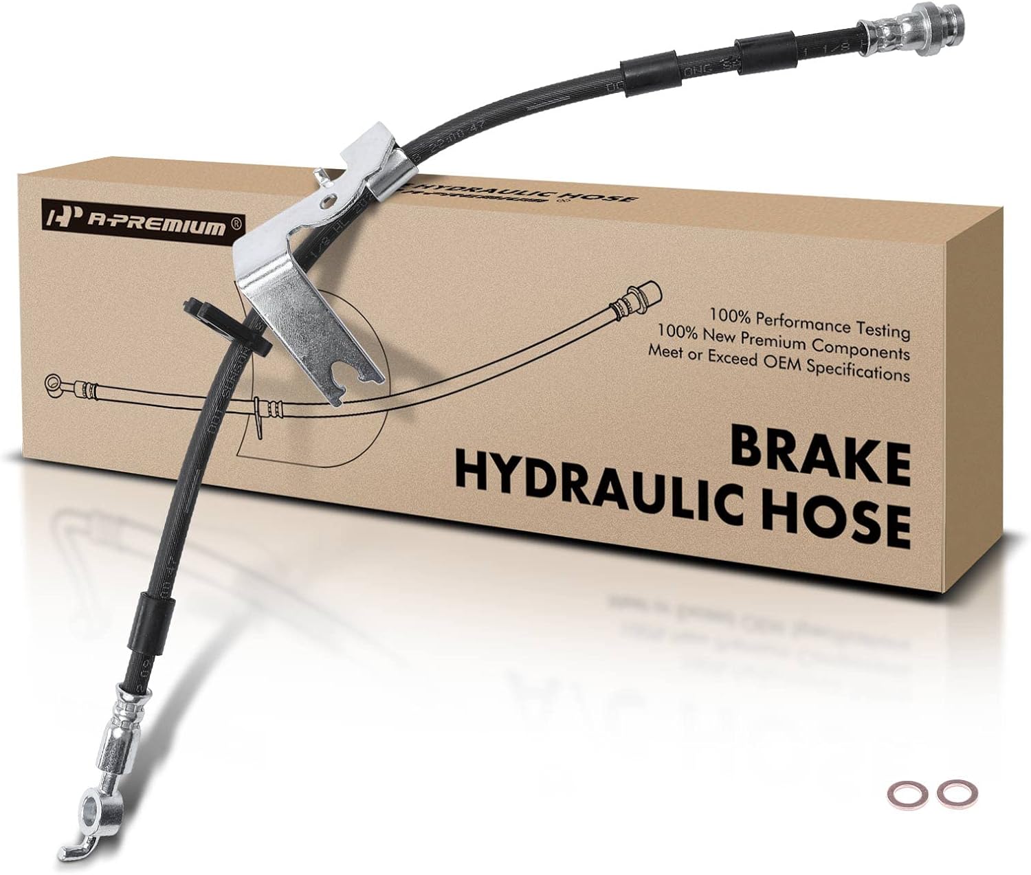 A-Premium Rear Driver Brake Hydraulic Hose Compatible with Select Ford and Lincoln Models - Fusion 2013-2020, Police Responder Hybrid/SSV Plug-In Hybrid 2019-2020, MKZ 2013-2019 - Replace# DG9Z2282M