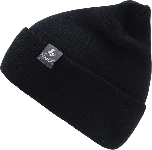 AnJuHoPa Winter Skull Cap for Men Women Thermal Knitted Hat Unisex Slouchy Beanie