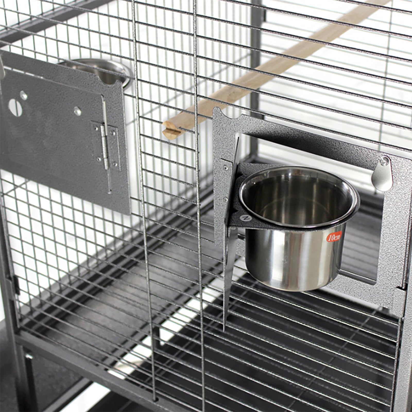 Multifunktionaler 61-Zoll-Papageien-Vogelkäfig, großer Vogelkäfig aus Metall, geeignet für Verschiedene Vögel Wie Papageien, Schwarz