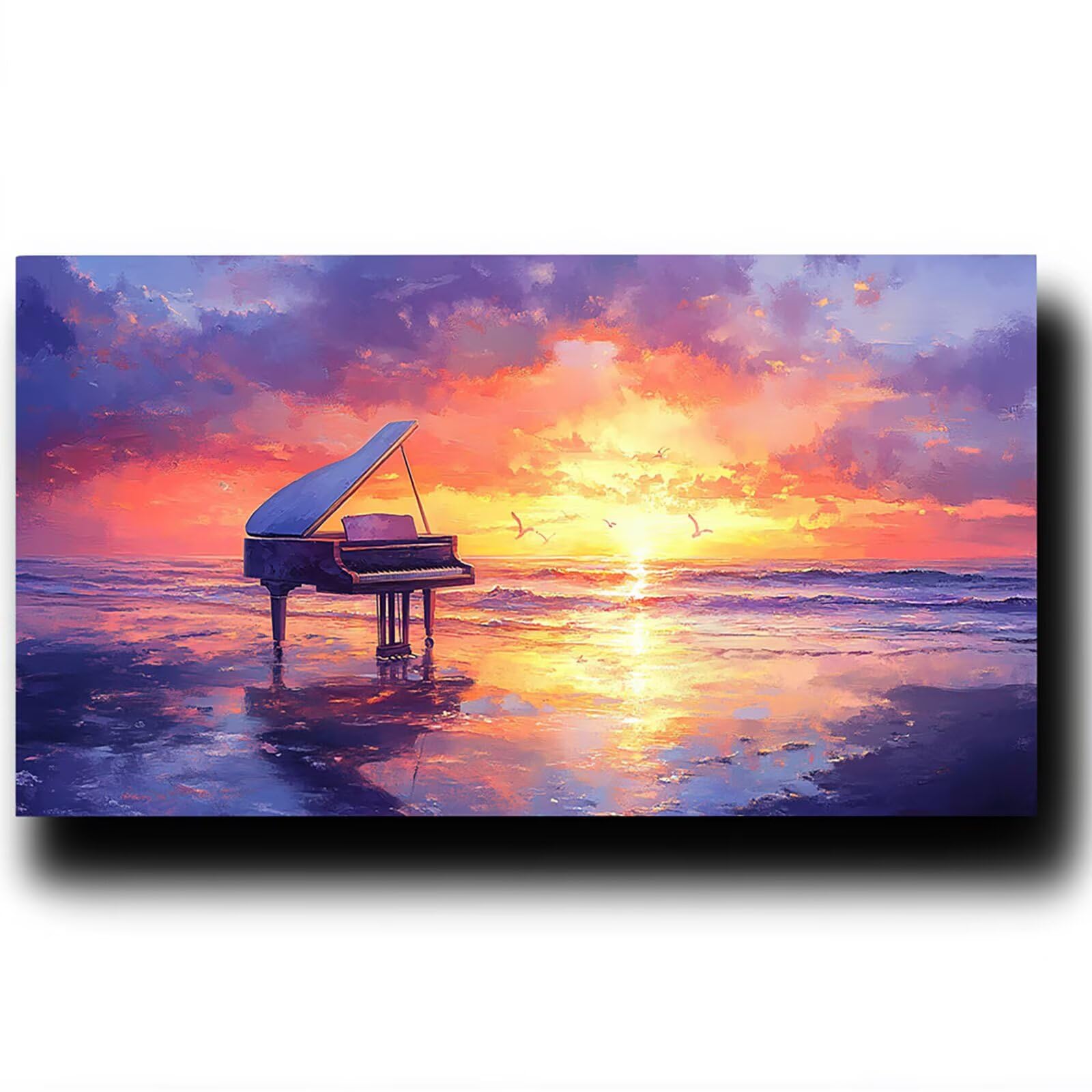 Piaskowa plaża do malowania po numerach, dla dorosłych, zestaw do malowania fortepianowego po numerach, bez ramy, do samodzielnego malowania według numerów, dla dorosłych, początkujących, zestawy