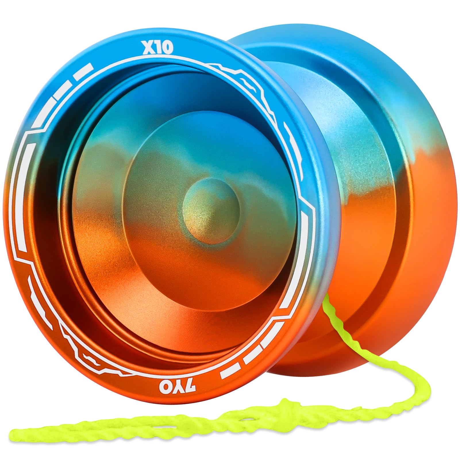 Professional Responsive Yoyo for Kids Beginner, Dual Function Fingerspin Yo yo with Unresponsive Yoyo Bearing Kits, 10 Strings, Yo-Yo Case (X10 Blue Red)