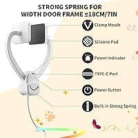 Vista 5 de Interactive Cat Toys for Indoor Cats, Automatic Hanging Door Feather Toy Mouse & Ribbon Wand Teaser,USB-Rechargeable Self Play Chase Exercise