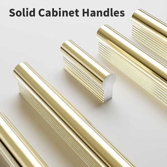 Cobbe 10 Pack i-Shaped Champagne Bronze Cabinet Pulls 7-9/16 inch(192 mm) Hole Centers Kitchen Cabinet Handles Drawer Pulls Kitchen Cabinet Hardware