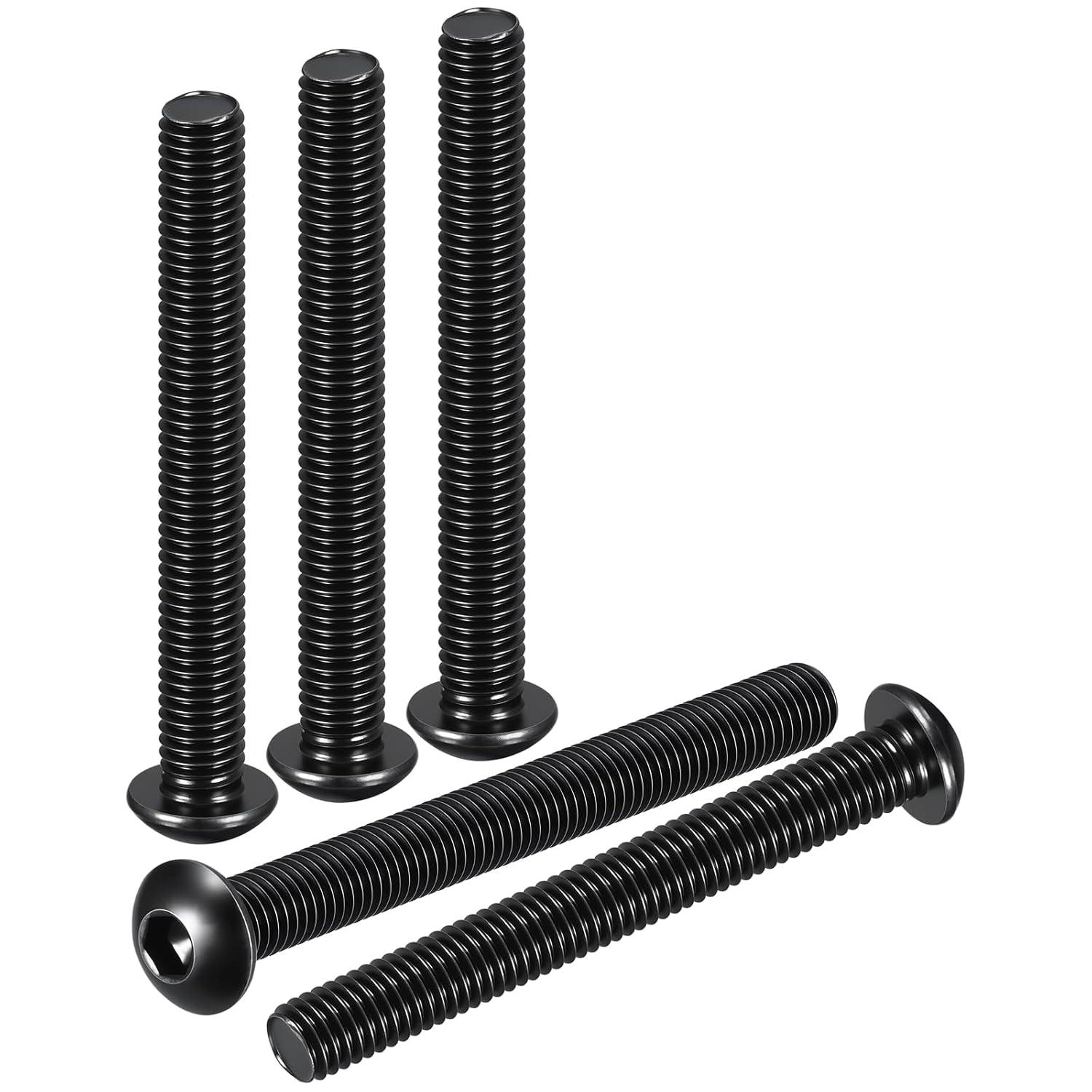 DTGN M10-1.5x90mm Button Head Socket Cap Screws - 10Pack - Good for Road Bicycle, Mountain Bike, Auto, Motorcycle - Carbon Steel Black Oxide - Hex Socket Drive Fasteners