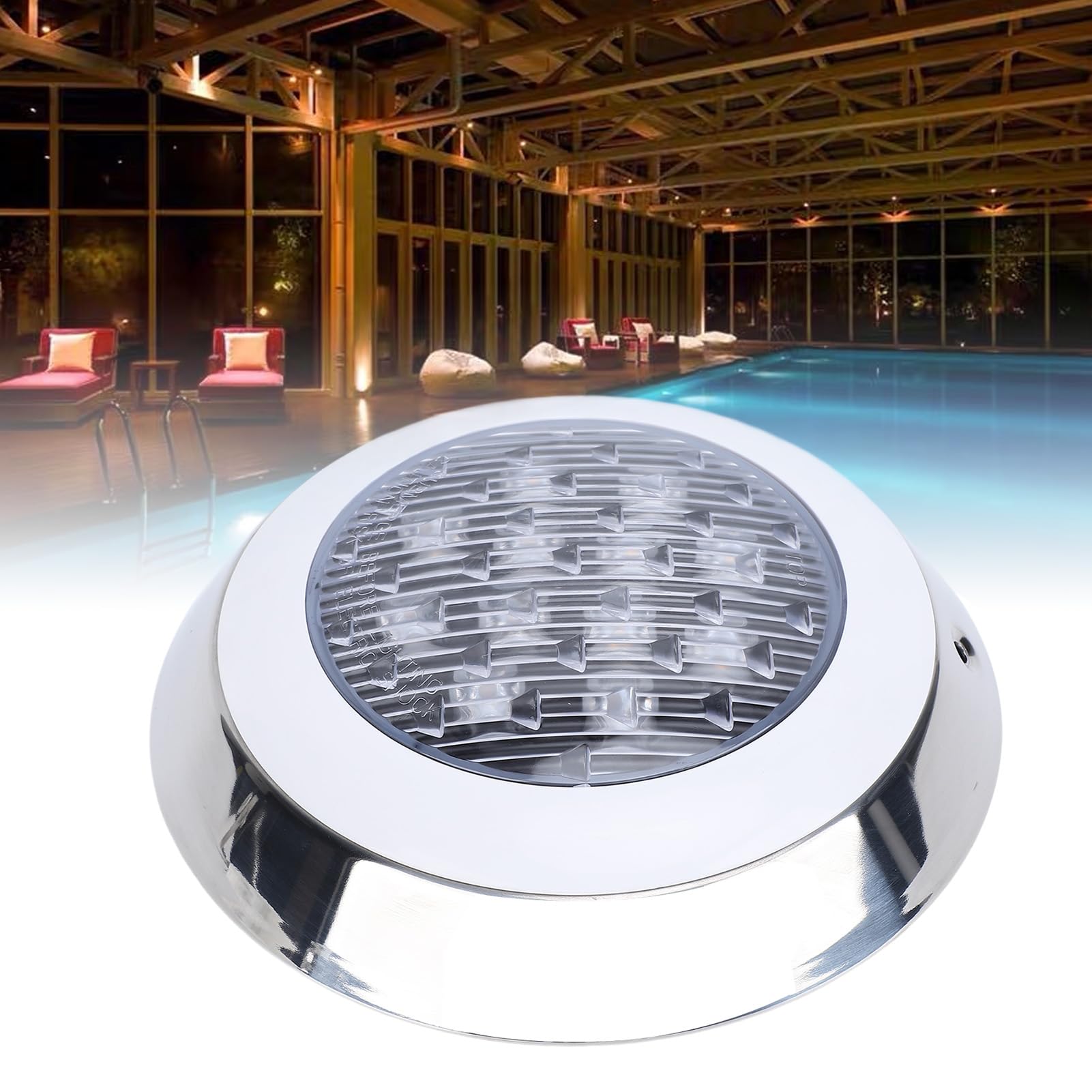 Asixxsix LED-Poolbeleuchtung, Wasserdichte LED-Unterwasserleuchten, 12V Niedervolt-Design,Wandmontage,Whirlpoolbeleuchtung für Unterirdische Pools, Springbrunnen,Teiche und Aquarien