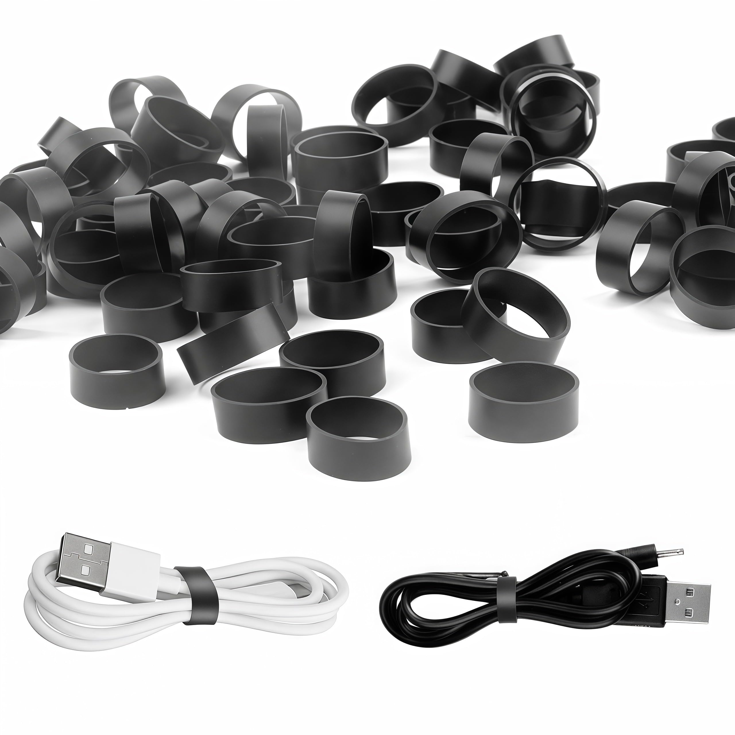 – 100 PCS Silicone Rubber Bands, 0.5 Inch Small Black Elastic Rubber Bands Strong Rubberbands, Heavy Duty Non-slip Silicone Band for Wire Cord Cable Management Home Office School Organization