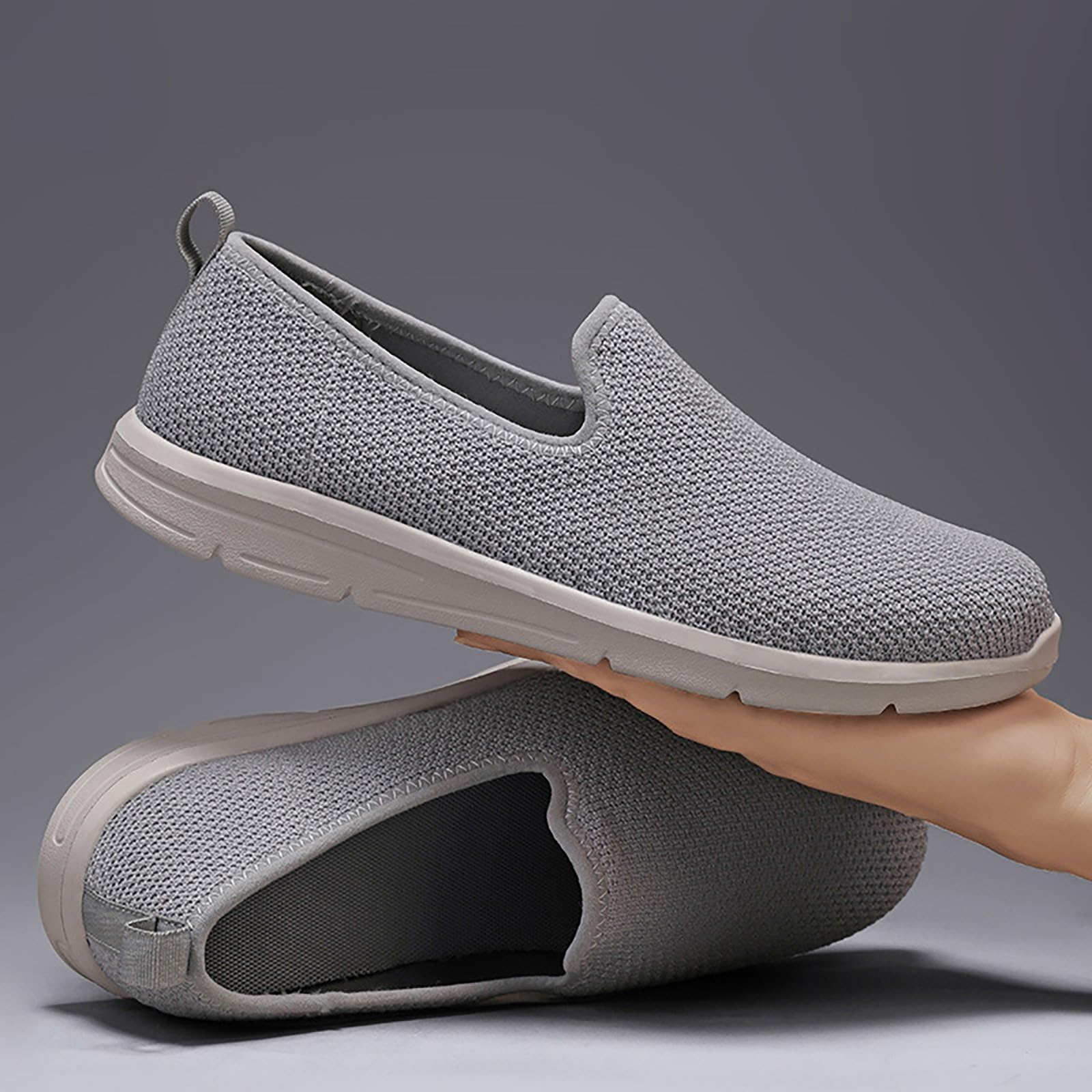Chaussures de loisirs pour homme - Noir - Chaussures de sport d'extérieur - Maille légère et respirante - Semelle souple - Chaussures de course à pied - Chaussures de randonnée en plein air