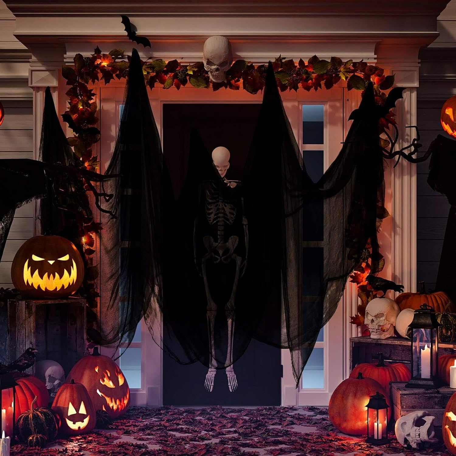 Boao Halloween Cheese cloth 85 x 394 Inch Black Cheesecloth Roll for Crafts Large Cotton Muslin Gauze Fabric for Halloween Outdoor & Indoor Spooky Decoration