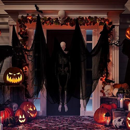 Miniatura 76 de Boao Paño de queso de Halloween para manualidades, tela de gasa de muselina de algodón grande para fiesta de Halloween, decoración de fiesta