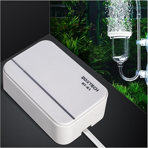 Miniatura 2 de boxtech Kit de bomba de aire para acuario, bomba de aire más silenciosa de piedra de burbuja de aire de oxígeno disuelto para tanque de peces