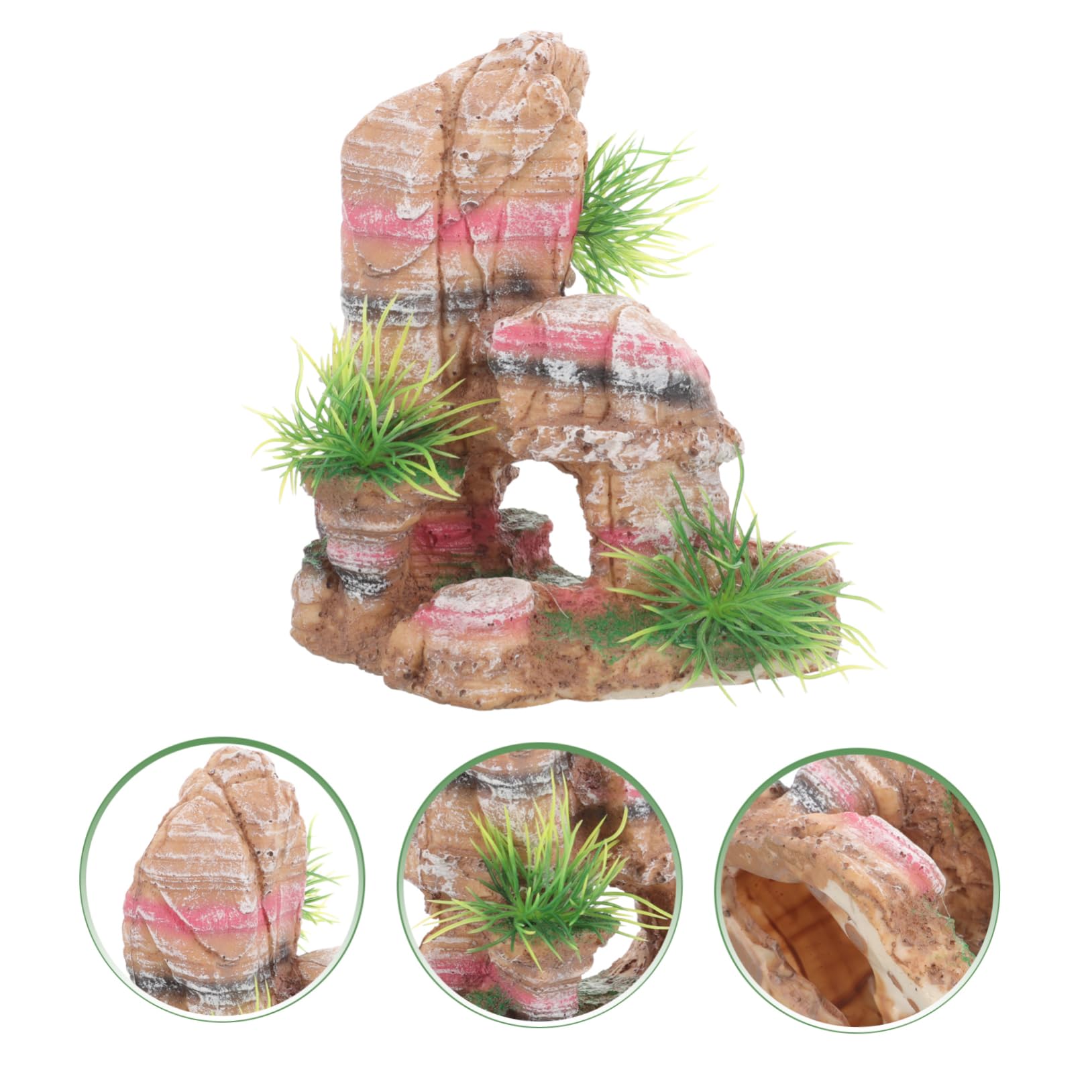 TOYANDONA 4 Stück Aquarium Dekoration Kunststein Berg Ornament für Fischbecken Realistische Naturstein für Aquarien und Terrarien und Ansprechend